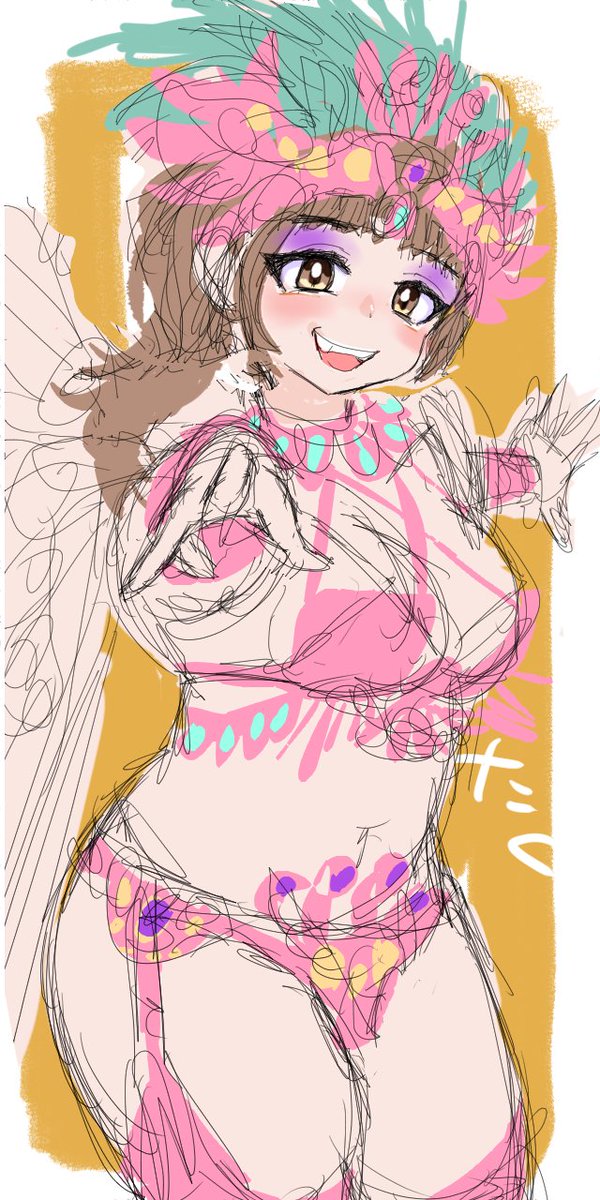 サンバガール24💃途中経過
#イラスト  #illustration 