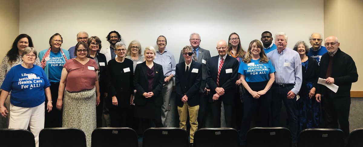 Members of our organization from all over the state met at the Ohio Statehouse to lobby legislators on Tuesday, May 13. We were delighted to get a group photo with Representative Michele Grim, joint sponsor of The Ohio Health Care Plan.

#healthcareforallohioans #ohiohealthcare