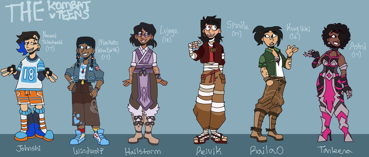 draws_bug98965's tweet photo. SLIGHT REDESIGNS FOR MY MK1 FANKIDS! This was also an excuse to give them all consistence refs again haha

#mk1 #BugsFankids #railao #mk1hailstorm #johnshi #tanleena #windwolf #reivik https://t.co/CurUrJwCaY