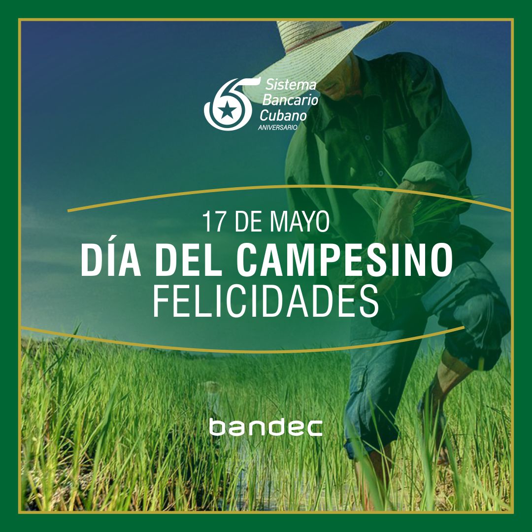 ¡Feliz Día del Campesino! 🌾 Bandec impulsa sus sueños con créditos verdes y apoyo internacional. Juntos por una agricultura sostenible. #BandecEsFamilia #PorUnaBancaVerde