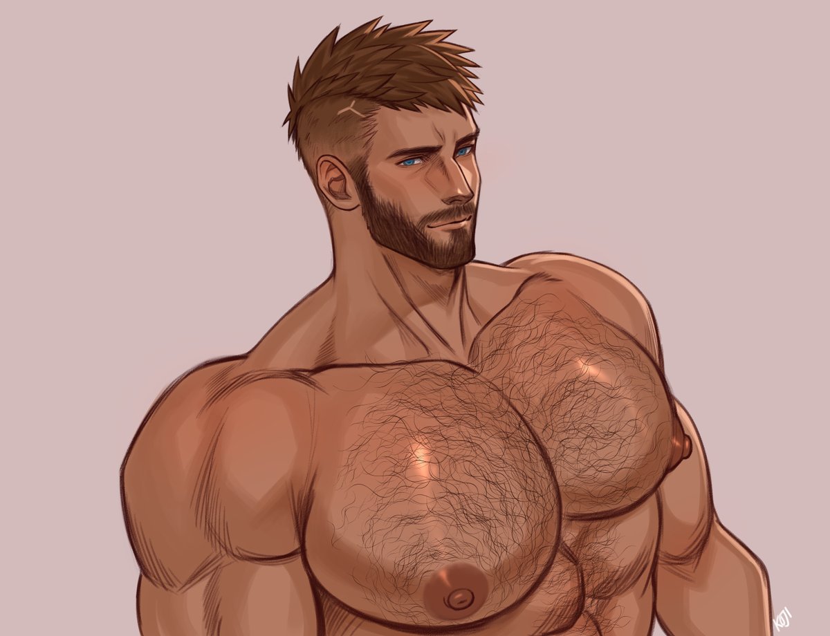 Highlander bust of my friend Levv haha #ffxivnsfw #gayhighlander #bara #baraart