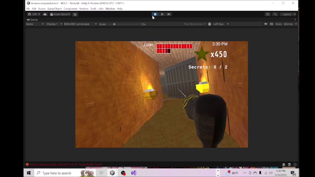 davididev's tweet image. Happy #screenshotsaturday fellow #indiedev peeps.  I added a new level to the #VR #FPS I&apos;m working on for my brother.  It&apos;s got a new explosive weapon.  
youtube.com/watch?v=4mICQJ…