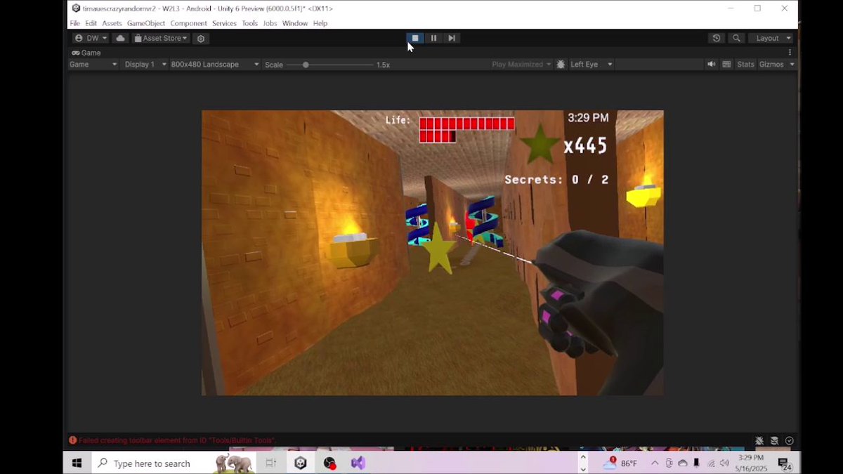 davididev's tweet image. Happy #screenshotsaturday fellow #indiedev peeps.  I added a new level to the #VR #FPS I&apos;m working on for my brother.  It&apos;s got a new explosive weapon.  
youtube.com/watch?v=4mICQJ…