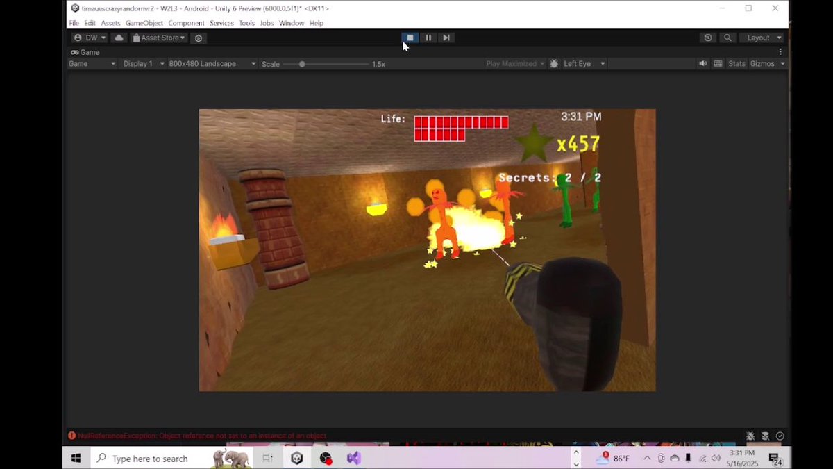 davididev's tweet image. Happy #screenshotsaturday fellow #indiedev peeps.  I added a new level to the #VR #FPS I&apos;m working on for my brother.  It&apos;s got a new explosive weapon.  
youtube.com/watch?v=4mICQJ…