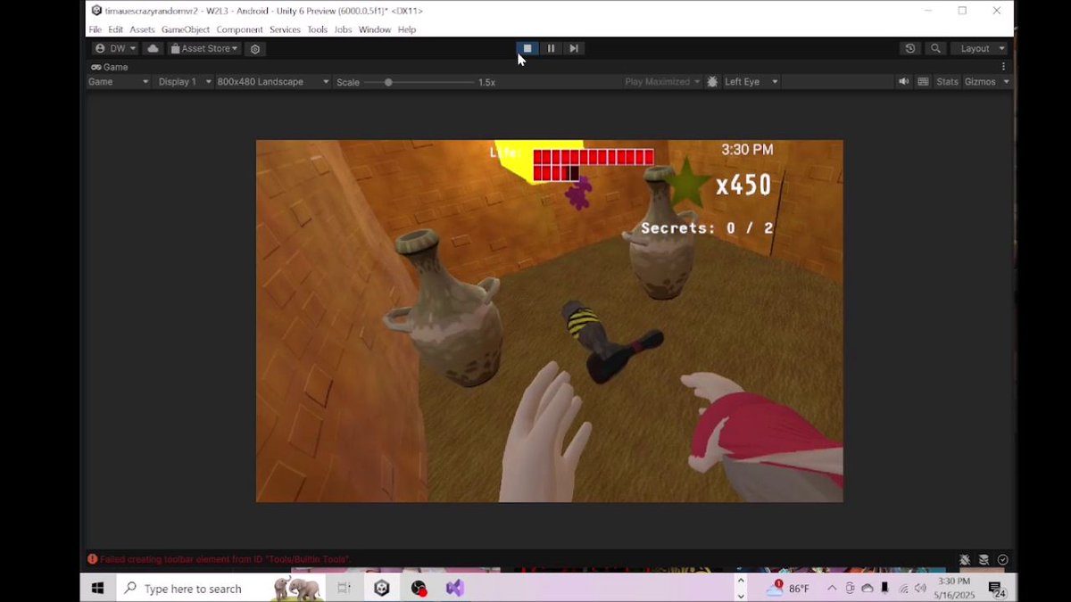 davididev's tweet image. Happy #screenshotsaturday fellow #indiedev peeps.  I added a new level to the #VR #FPS I&apos;m working on for my brother.  It&apos;s got a new explosive weapon.  
youtube.com/watch?v=4mICQJ…