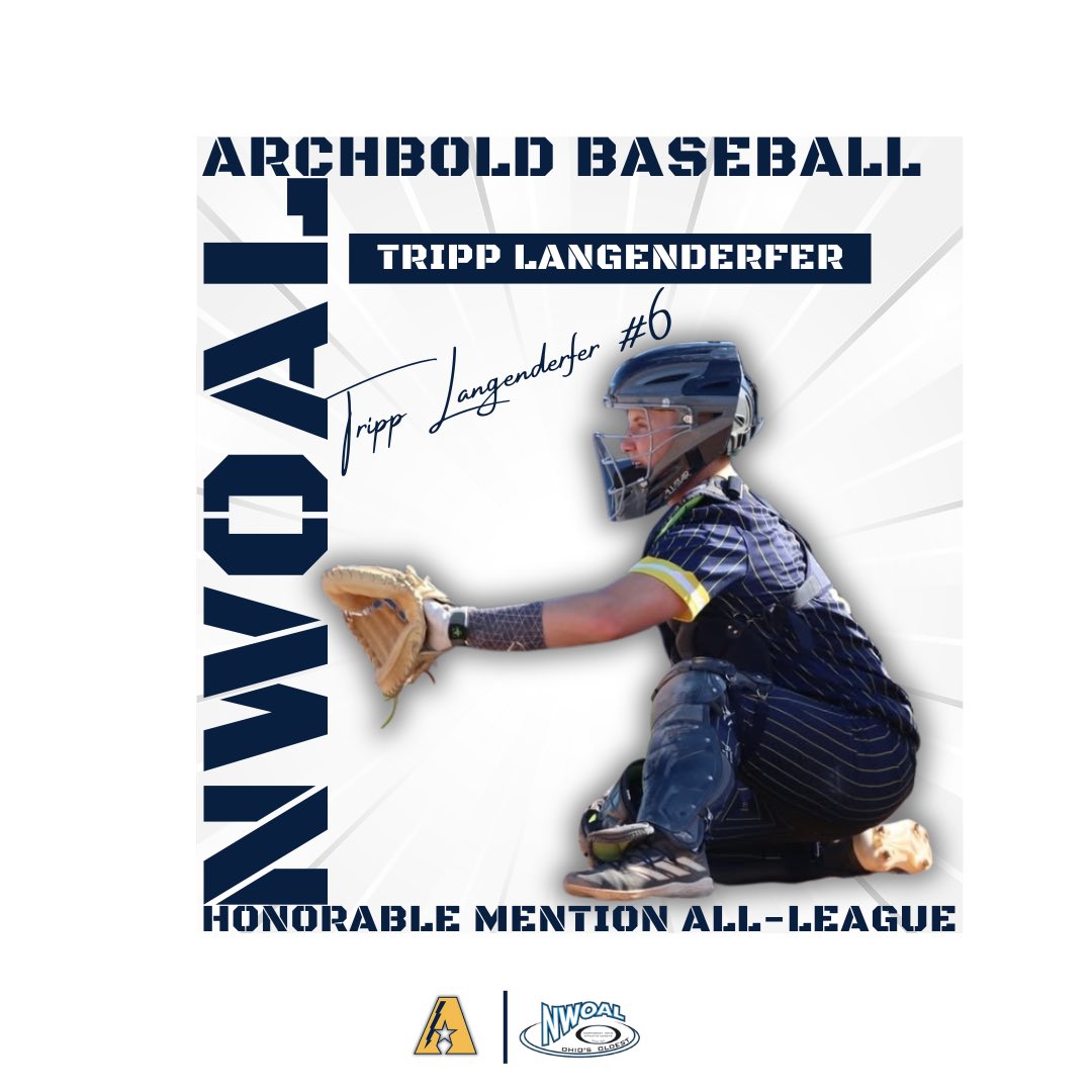 Congratulations to Tripp Langenderfer on his Honorable Mention All-NWOAL selection for the 2025 season. ⚡️⚾️

#ForTheA