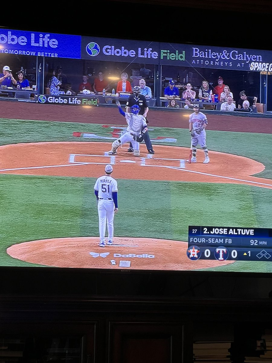 DougMoore66's tweet image. Hey @blummer27.  I noticed this in the first inning. How tall is today’s umpire?  He’s towering over Altuve.