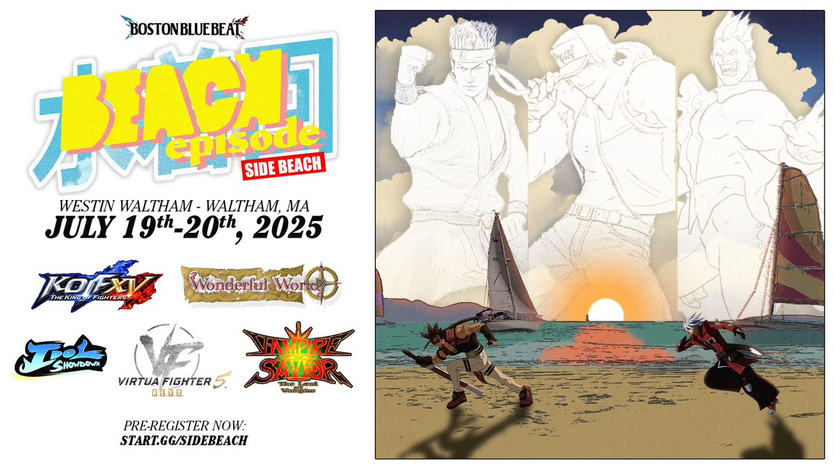 🕹️ Beach Episode Announcement!🕹️ 

Side-game sign up's for Beach Episode are live!
More games will be added as we close in on the event so keep an eye out for future announcements.

📋: start.gg/sidebeach