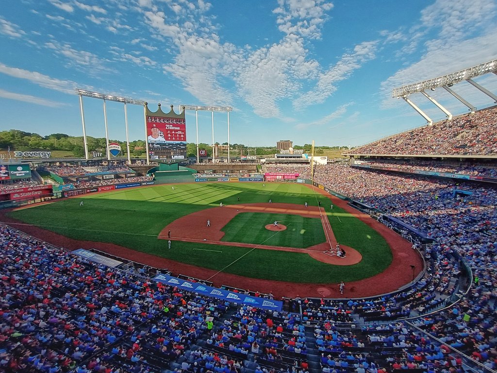 trevkeller's tweet image. Just about a full house tonight. Royals vs Cardinals on a beautiful Saturday evening.