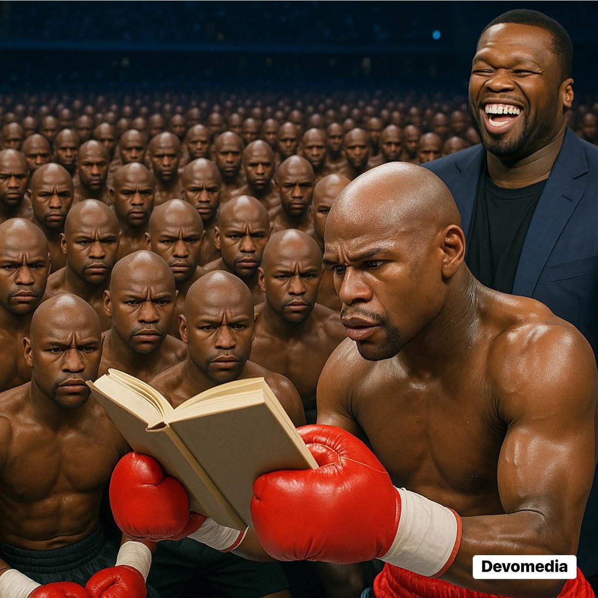 AguiarZac's tweet photo. 100 @FloydMayweather vs a book haha. @50cent https://t.co/bGGAyOMw3Y