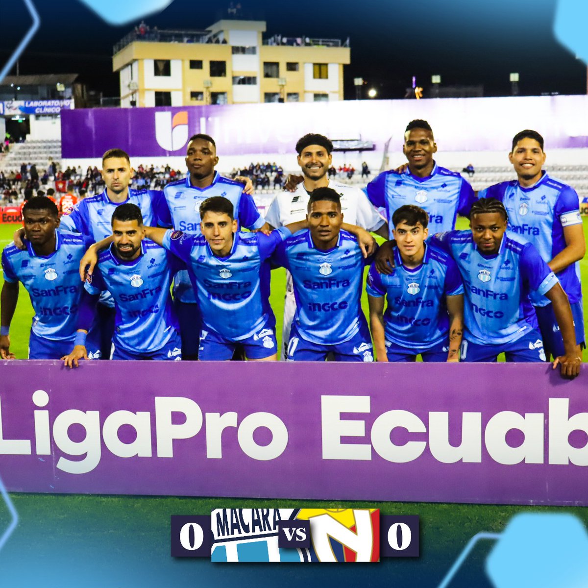 𝗜𝗻𝗶𝗰𝗶𝗮 𝗲𝗹 𝗽𝗮𝗿𝘁𝗶𝗱𝗼 

Ya rueda el balón en la ciudad de Ambato 𝗩𝗮𝗺𝗼𝘀 𝗖𝗲𝗹𝗲𝘀𝘁𝗲𝘀 💙✊🏻 

C.D.Macará 🆚 #ElNacional