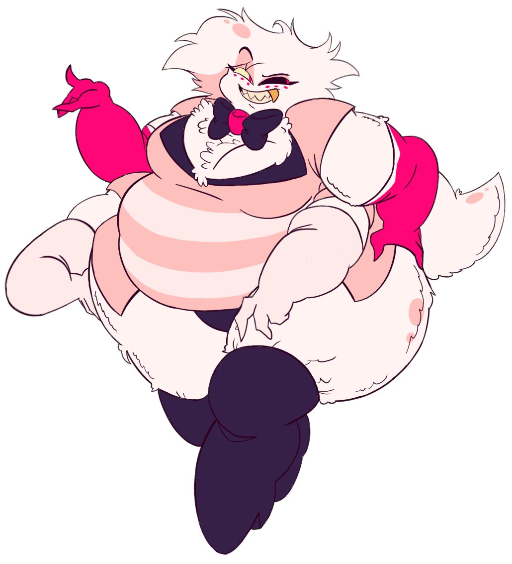 Jukobut3's tweet image. ok here's the fat angel dust drawing but colored #HazbinHotelFanart #HazbinHotel #angeldusthazbinhotel #angeldust