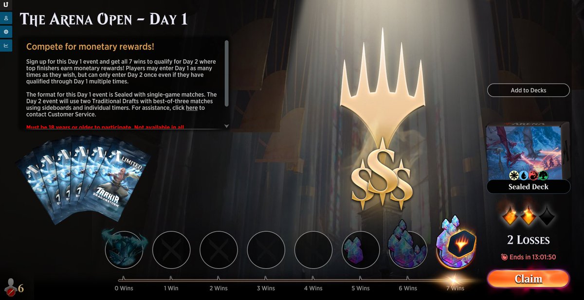 dhillon_jee's tweet photo. Made Day 2 of the Arena Open on my 2nd Attempt!
Only cast my mythic once, which showcases how busted the deck was. ๐คญ
@fireshoes
#arenaopen #mtga #tarkirdragonstorm #MTG https://t.co/enMe3Ix5FB