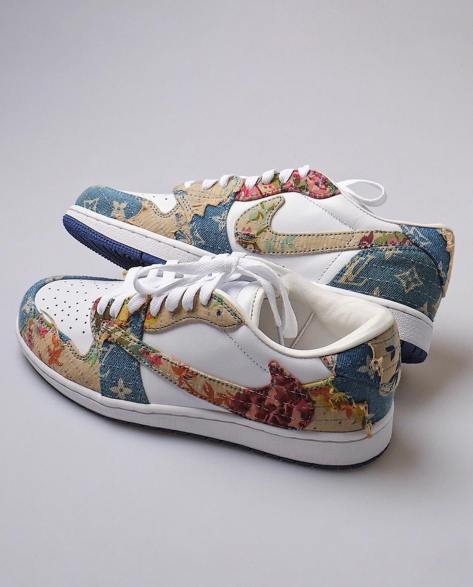 houseofheat's tweet photo. Louis Vuitton x Travis Scott x Jordan 1 Low Customs 👀 https://t.co/fuxqg9k4Gd