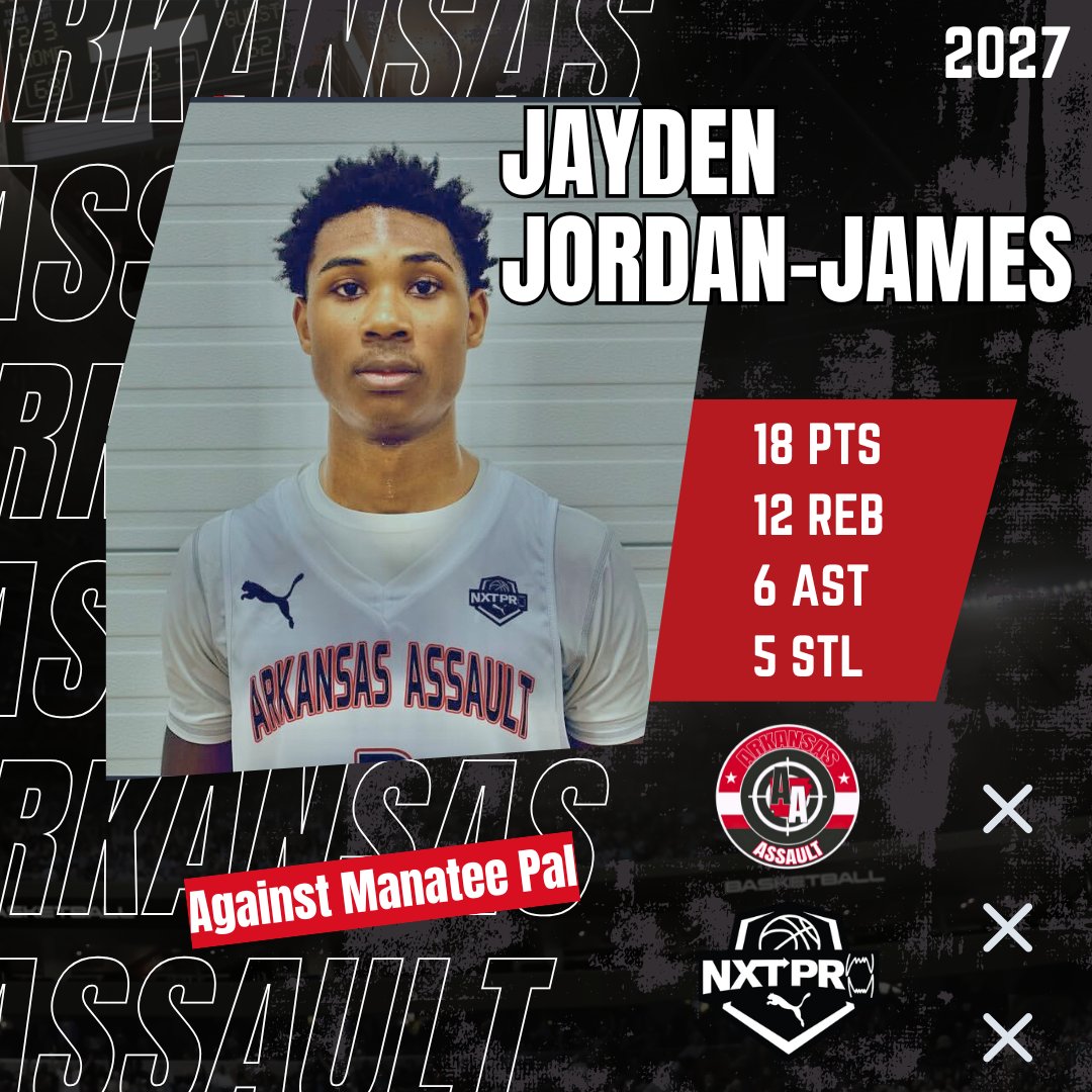 Arkansas Assault (@arkansasassault) on Twitter photo Another double double for <a href="/jaydenjordanj3/">Jayden Jordan James</a> with a win in overtime.
#BeTheNxtPro
<a href="/NxtProHoops/">NXTPRO Hoops</a>
<a href="/PRO16League/">PRO16/NXTPRO League</a> Another double double for <a href="/jaydenjordanj3/">Jayden Jordan James</a> with a win in overtime.
#BeTheNxtPro
<a href="/NxtProHoops/">NXTPRO Hoops</a>
<a href="/PRO16League/">PRO16/NXTPRO League</a>