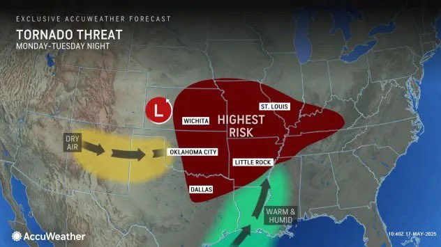 Strong storms will hit the Cntrl U.S. Sun, bringing lrg hail, damaging winds &amp; tornadoes from TX to CO, NE, MO &amp; AR.

Monday’s threat intensifies, with a higher risk of tornadoes in WI, IA &amp; MN. Stay safe. No matter hail, wind, or rain, NRP has you covered!  866-537-6034