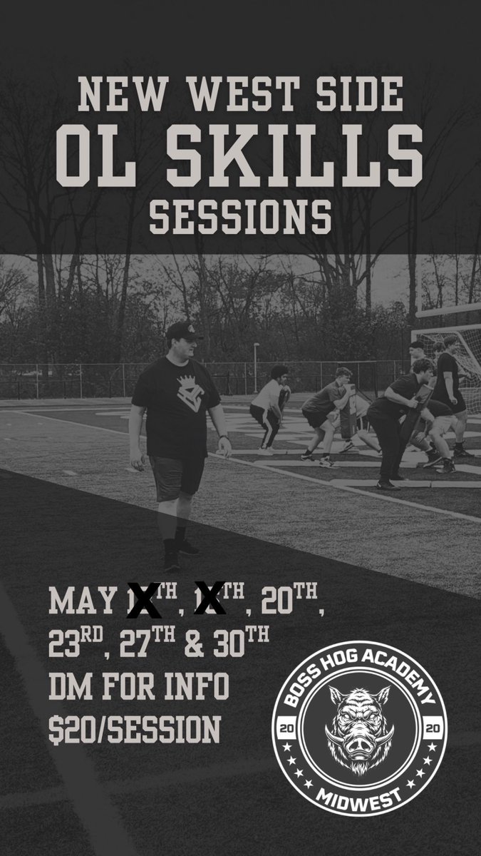 Four training sessions on the west side before the Wayne St mega camp!!  DM for more info 🐗🏕️
<a href="/DaBossHog_/">Coach Green</a>