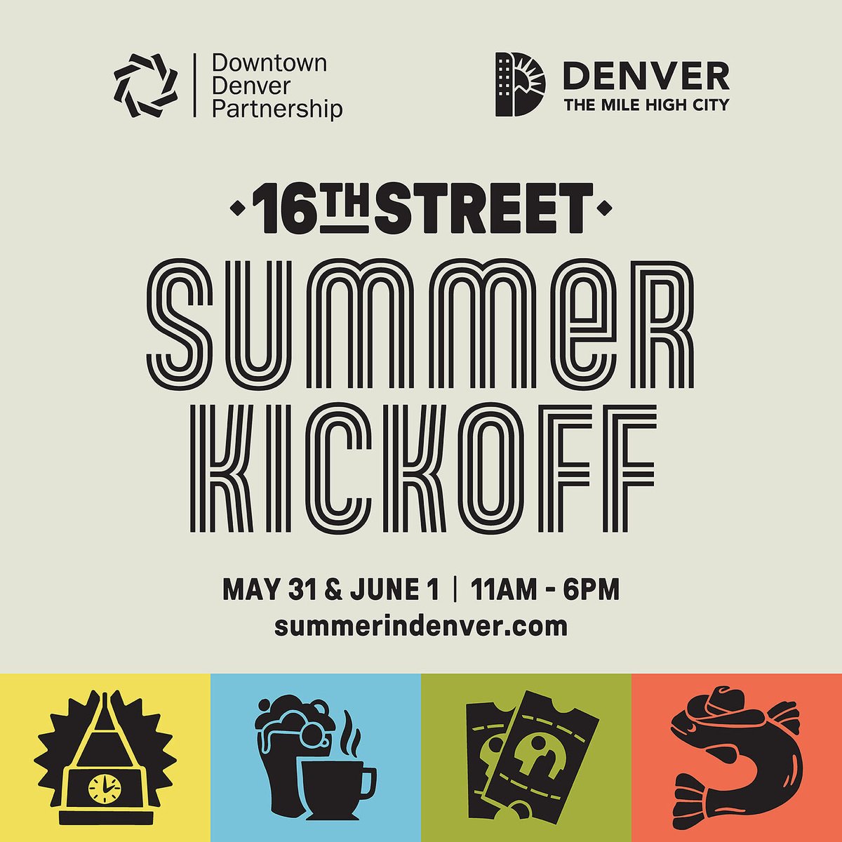 We've been waiting for this, and Denver, it's finally here!

Come down to the 16th Street Summer Kickoff. It'll be two days of music, food, drinks, family fun and more, all happening between Union Station and Civic Center.

Check out the details at summerindenver.com