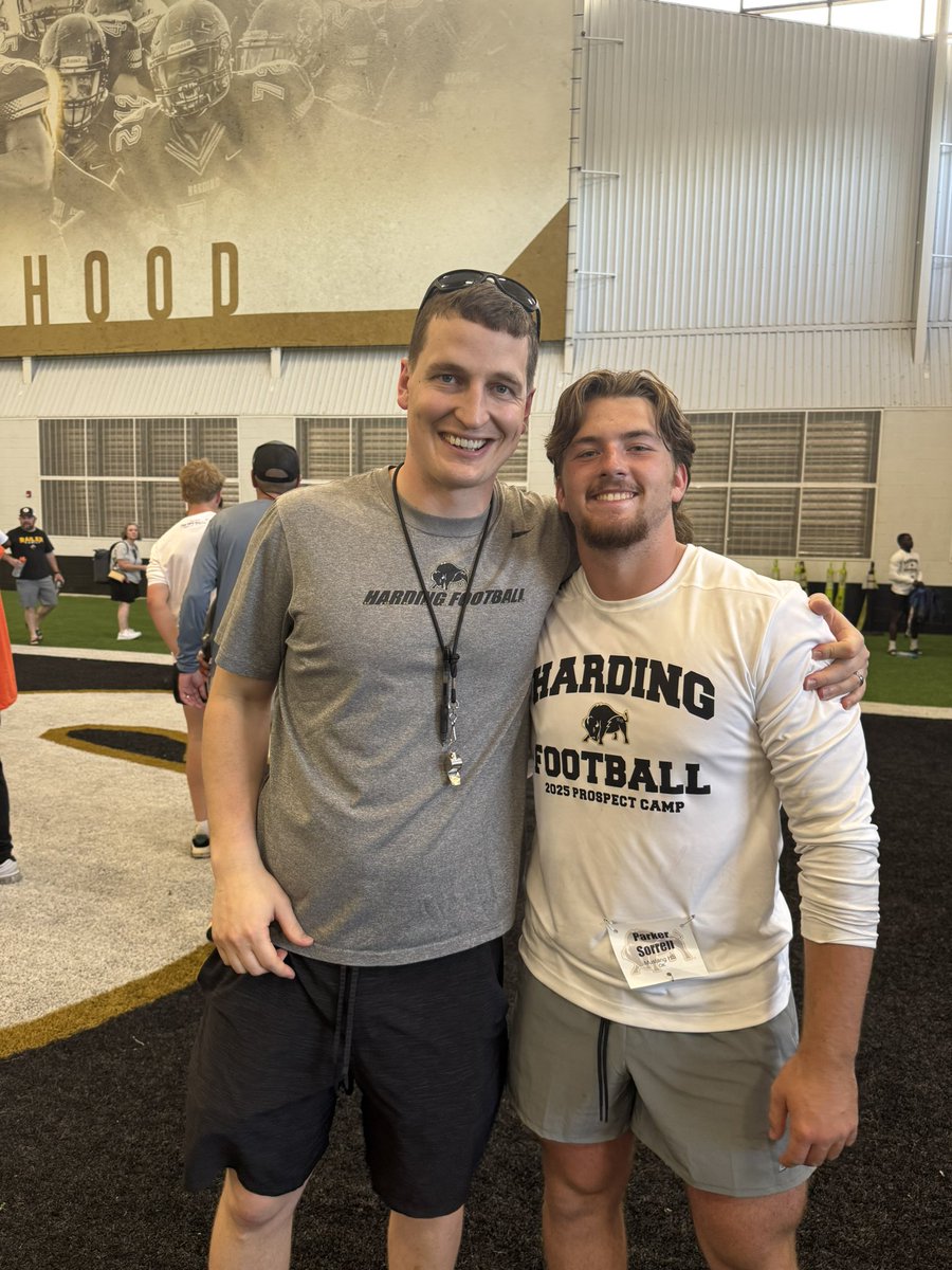 Parker Sorrell (@parker_sorrell1) on Twitter photo Big thanks to <a href="/Harding_FB/">Harding Football</a> and for an awesome camp experience! Grateful for the coaching, competition, and chance to grow. Excited for whatโs ahead. <a href="/Coach_Blank/">Sam Blankenship</a> <a href="/hucoachmote/">Roddy Mote</a>
<a href="/RecruitMustang/">Mustang Football Recruiting</a> <a href="/1BroncoFootball/">Mustang Football</a> <a href="/CoachLeeBlank/">Lee Blankenship</a> <a href="/CoachDeas/">Justin Deason</a> <a href="/TheCoachStrick/">Coach Colton Strickland</a> <a href="/JeremyHarris09/">Jeremy Harris</a> Big thanks to <a href="/Harding_FB/">Harding Football</a> and for an awesome camp experience! Grateful for the coaching, competition, and chance to grow. Excited for whatโs ahead. <a href="/Coach_Blank/">Sam Blankenship</a> <a href="/hucoachmote/">Roddy Mote</a>
<a href="/RecruitMustang/">Mustang Football Recruiting</a> <a href="/1BroncoFootball/">Mustang Football</a> <a href="/CoachLeeBlank/">Lee Blankenship</a> <a href="/CoachDeas/">Justin Deason</a> <a href="/TheCoachStrick/">Coach Colton Strickland</a> <a href="/JeremyHarris09/">Jeremy Harris</a>