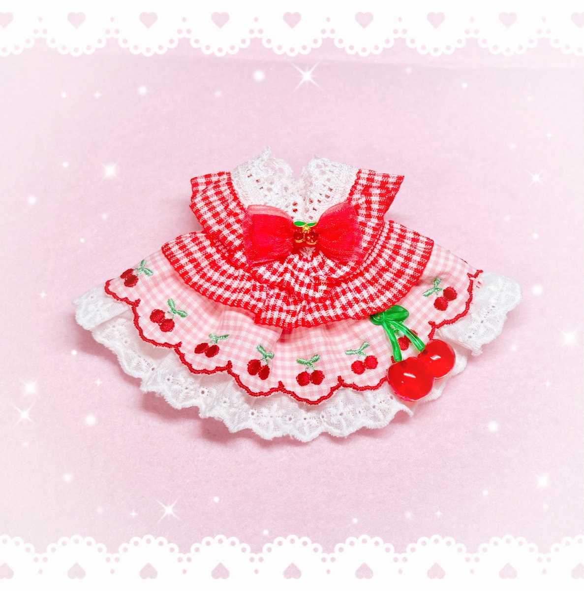 Cherry Dress🍒をnuinui洋服店さんにて委託中です
お気に入りなのでぜひ現物をご覧ください🎶

10センチぬい、ちびぐるみ、にじパペ、いつぬいなど、色々な子が着れるように作っているので、ぜひ試着してみてくださいね✨