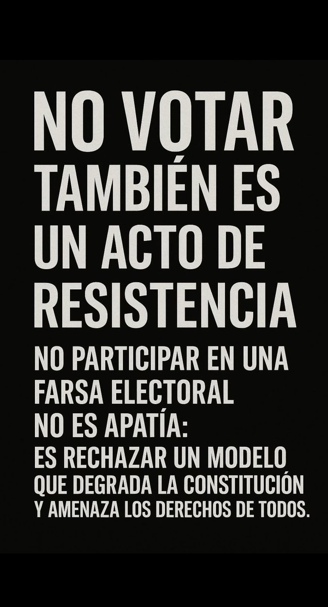 Vamos a seguirnos todos los que estamos hasta la Madr€ de las Mentiras, Manipulaciones y Farsas de Claudia Sheinbaum y de Morena

🚨🚨🚨🚨🚨🚨🚨🚨🚨🚨
Quien se apunta ?✋ 👊🤜

👇
YO NO VOTO EL 1 DE JUNIO
#YoNoVotoPrimeroDeJunio