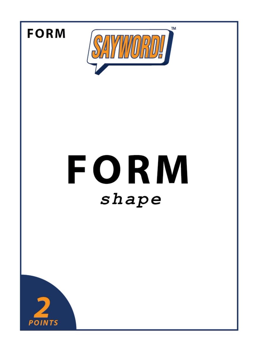 saywordgame's tweet image. 1) Comment with a word containing “FORM” meaning “SHAPE”. No Repeats!
2) Tag the next player. No tag-backs!
3) For a chance to win a free copy of SAYWORD! , like, follow, & repost (not quote)! (Previous winners also eligible) #giveaway #clearthelist #gamenight #wordgame…