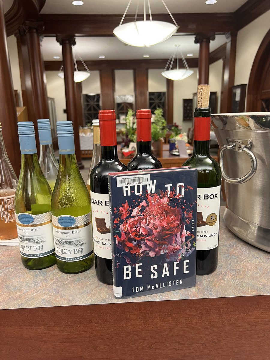 Book and a Booze charity edition. 

I went to a fund raiser at a library tonight and when it got slow I found Tom McAllister’s How to be Safe on the shelf and started to read. A rollicking blast of genre-bending gamesmanship. Really worth checking out.