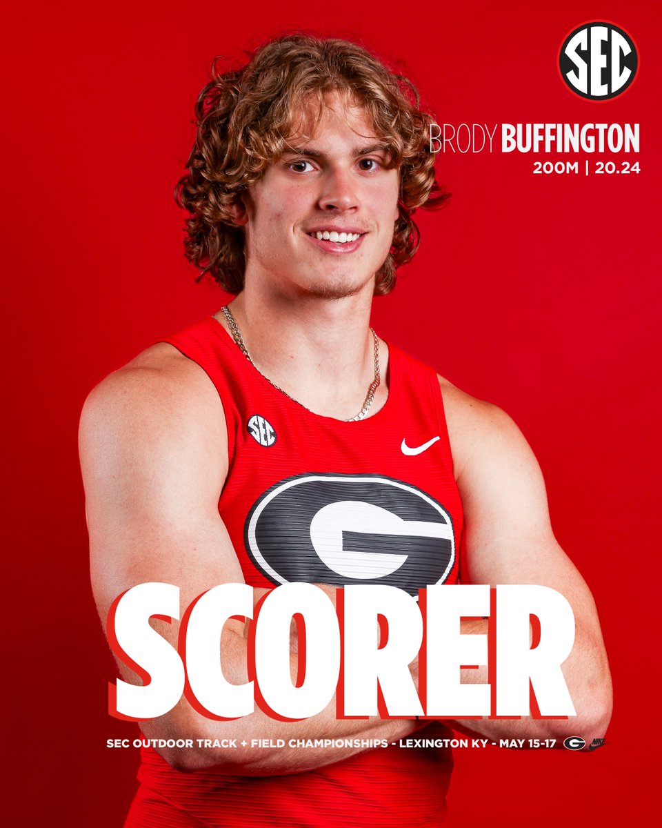 It's yet another personal best for Brody Buffington, who improves his own No. 4 time in program history in the 200m to 20.24 to place fourth in the finals in Lexington ‼️ 

#GoDawgs