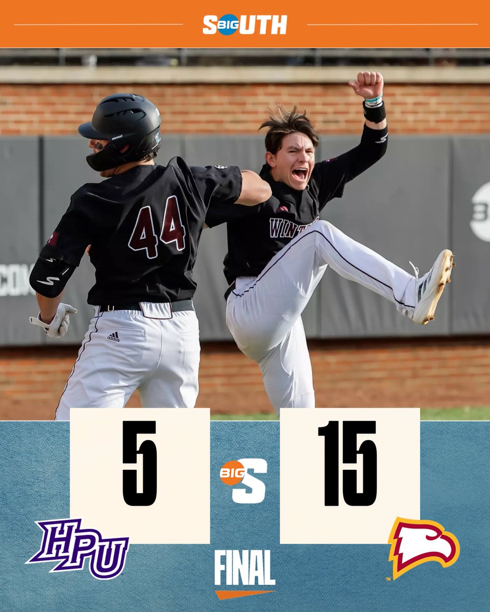 Eagles plate 1️⃣2️⃣ in the 5th and take the series at home against High Point!

#BigSouthBase x <a href="/WinthropBSB/">Winthrop Baseball</a>