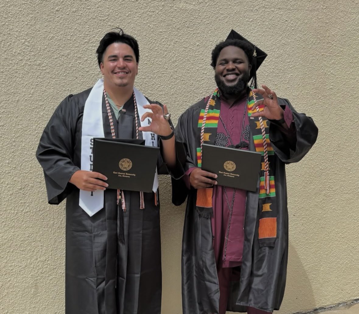 ECUTigersFB's tweet photo. Congrats to some of our guys that walked across the stage and graduated today! 🐅 

#TheStandard #TheHardWay https://t.co/bb9cPJ4ojh