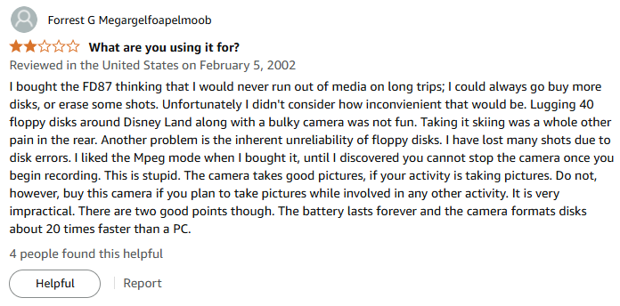 I like looking at Amazon reviews for 20+ year old products. <a href="/ObsoleteSony/">Obsolete Sony</a>