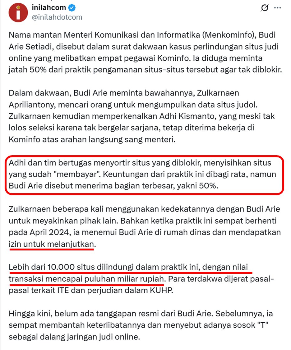 King Purwa (@bospurwa) on Twitter photo Yuks, angkat terus masalah Budi Arie Projo ini, orangnya <a href="/jokowi/">Joko Widodo</a>, masa kita membiarkan ada pejabat negara yang bermasalah kek begini dan terus memanfaatkan duit pajak rakyat. Iya gak Pak <a href="/prabowo/">Prabowo Subianto</a> ? Yuks, angkat terus masalah Budi Arie Projo ini, orangnya <a href="/jokowi/">Joko Widodo</a>, masa kita membiarkan ada pejabat negara yang bermasalah kek begini dan terus memanfaatkan duit pajak rakyat. Iya gak Pak <a href="/prabowo/">Prabowo Subianto</a> ?