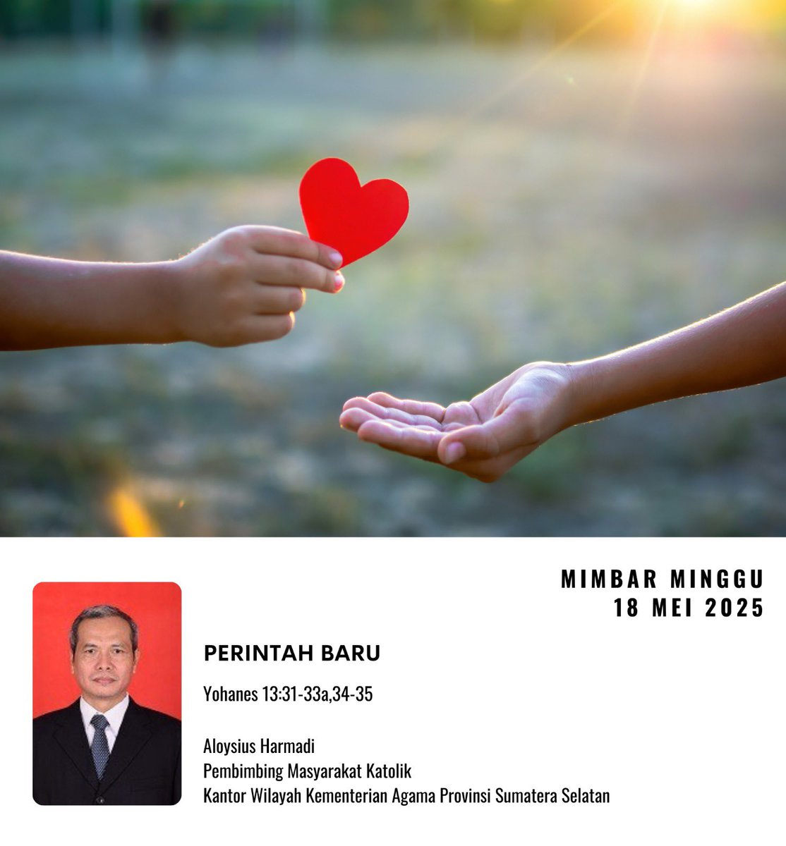 bimaskatolikri's tweet image. Mari kita lanjutkan melaksanakan Perintah Baru dengan mengasihi sesama manusia dan juga alam semesta sebagaimana Tuhan Yesus Kristus mengasihi kita semua.

#mimbarminggu 
#katolik