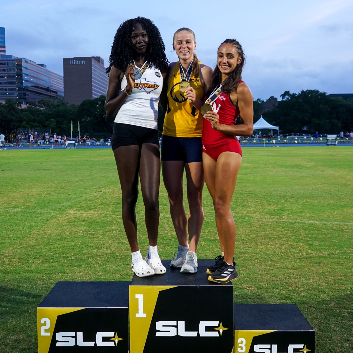 Southland Conference (@southlandsports) on Twitter photo WOMEN'S HIGH JUMP FINALS
🥇 Veronika Kramarenko, <a href="/Lion_Track/">East Texas A&M Track & Field & Cross Country</a>
🥈 Achol Maywin, <a href="/UTRGV_TFXC/">UTRGV Track & Field/XC</a>
🥉 Isabella Gonzalez-Velasquez, <a href="/UIWTrackXC/">UIW Track and XC</a> WOMEN'S HIGH JUMP FINALS
🥇 Veronika Kramarenko, <a href="/Lion_Track/">East Texas A&M Track & Field & Cross Country</a>
🥈 Achol Maywin, <a href="/UTRGV_TFXC/">UTRGV Track & Field/XC</a>
🥉 Isabella Gonzalez-Velasquez, <a href="/UIWTrackXC/">UIW Track and XC</a>