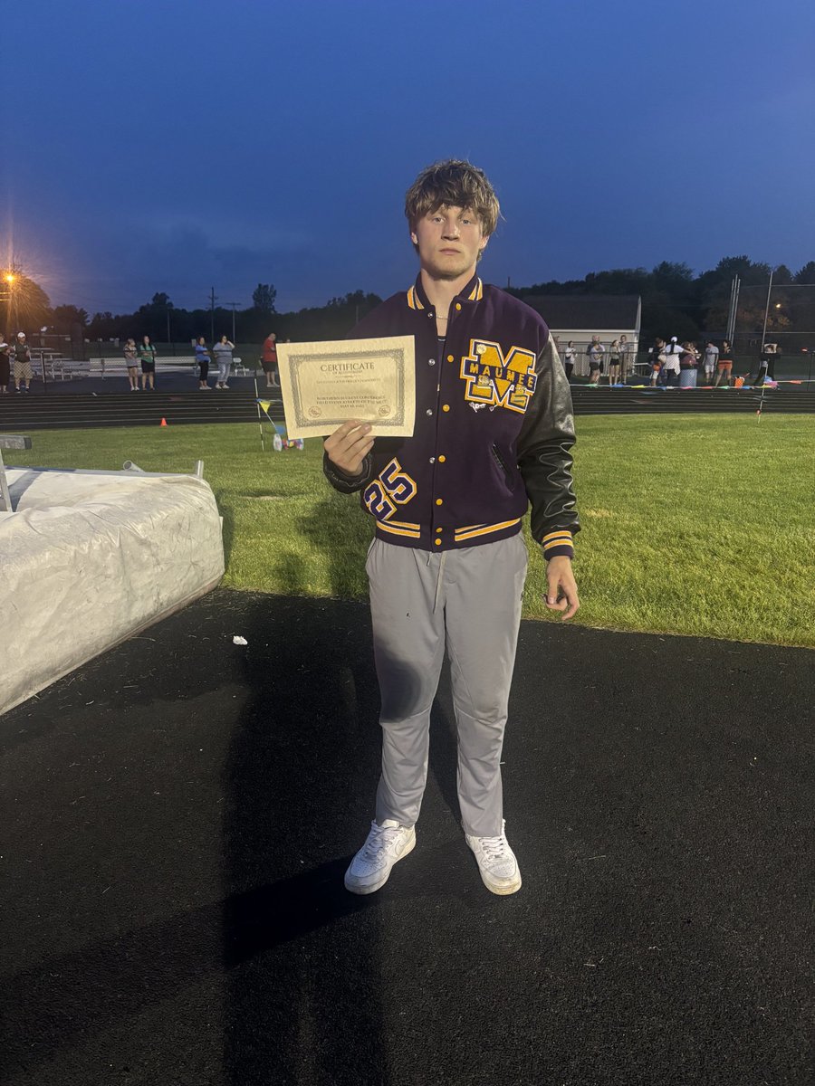 Maumee Track & Field (@maumeetrack) on Twitter photo NBC Championship at Eastwood
Back 2 Back Field Event Athlete of the Year, Lucas Polkinghorn.
1st Place Long Jump & High Jump
<a href="/MaumeePanthers/">Maumee Panthers</a> NBC Championship at Eastwood
Back 2 Back Field Event Athlete of the Year, Lucas Polkinghorn.
1st Place Long Jump & High Jump
<a href="/MaumeePanthers/">Maumee Panthers</a>