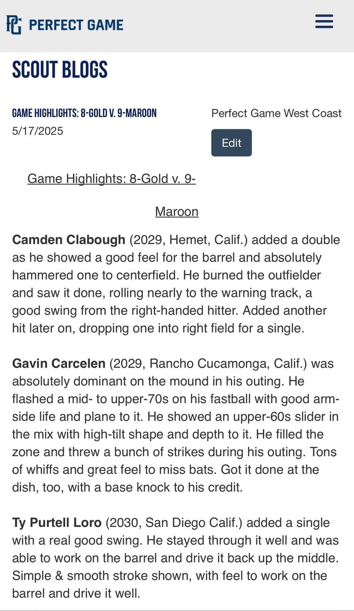 2025 PG Sunshine West Prospect Gateway Game Highlights: 8-Gold v. 9-Maroon

🔗: perfectgame.org/events/EventBl…

#SunshineWest