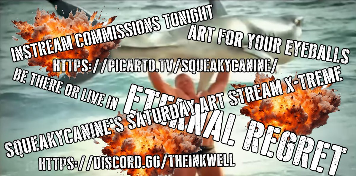 MAH GAWD!   

From under the ring Squeakycanine emergences and has begun engaging in a brutal and absolutely senseless art stream!   

Can anyone stop them?!?