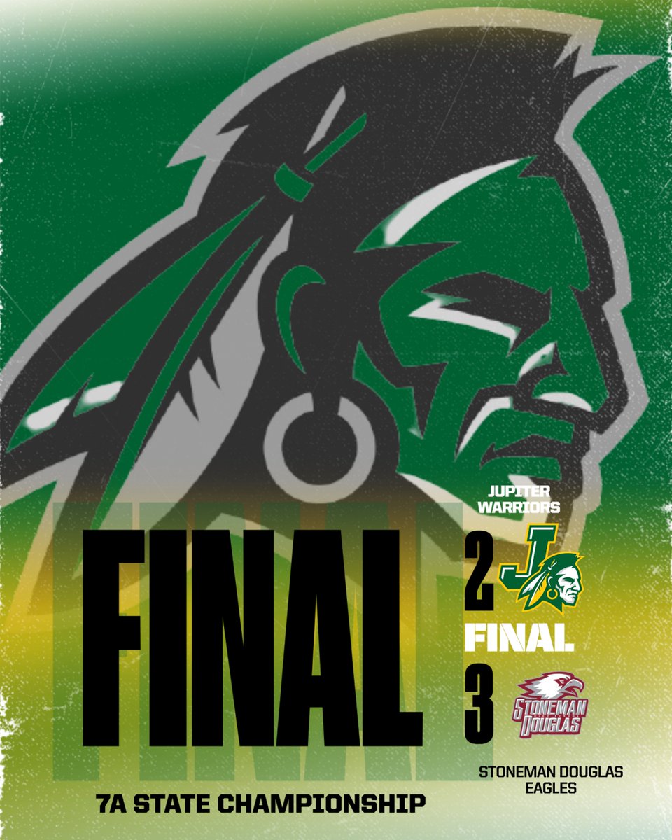 Warrior Baseball comes up 1 run short in their bid for a State Championship tonight in Ft. Myers.  JUP had a great year and finishes as State Runner Up.  Congrats to MSD.  Two great baseball programs battled today!  #onetribe #warriorpride