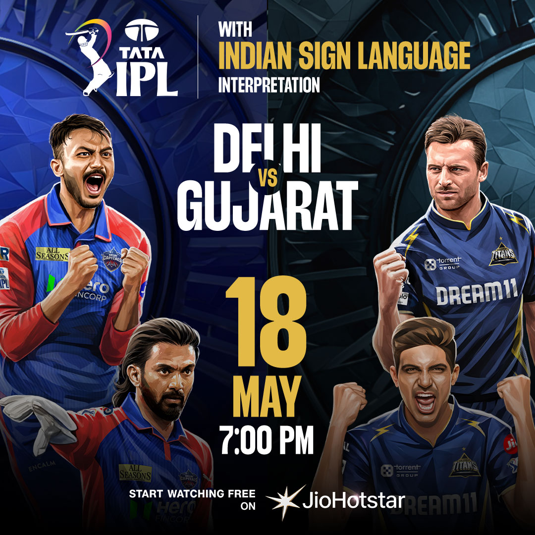 ishnews_tv's tweet photo. MATCH 60: DELHI vs GUJARAT 🏏💥
Watch LIVE with Indian Sign Language Interpretation only on JioHotstar! ⭐️
#IPLinISL #TATAIPL2025 #JioHotstar #IPLonJioStar #IPL2025 #dcvsgt #ISHNews #Cricket #Accessibility #Deaf #IPL #ISL #IndianSignLanguage #SignLanguage #DeafCommunity https://t.co/8G8b51uB0i