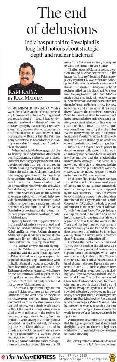 Rajesh Padmar (@rajeshpadmar) on Twitter photo The End of Delusions. Column by Dr Ram
Madhav <a href="/rammadhav_/">Ram Madhav</a> in The Indian Express. rammadhav.in/articles/the-e… The End of Delusions. Column by Dr Ram
Madhav <a href="/rammadhav_/">Ram Madhav</a> in The Indian Express. rammadhav.in/articles/the-e…