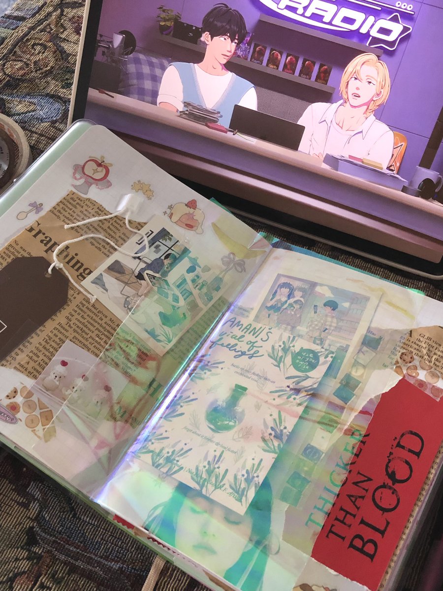 mermaird_'s tweet photo. midnight journal spreads with noye 💜💙 https://t.co/29d0U84j63