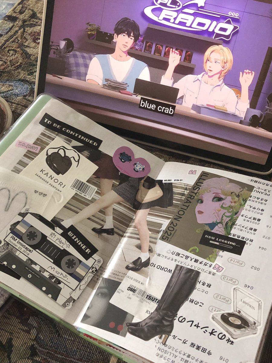mermaird_'s tweet photo. midnight journal spreads with noye 💜💙 https://t.co/29d0U84j63
