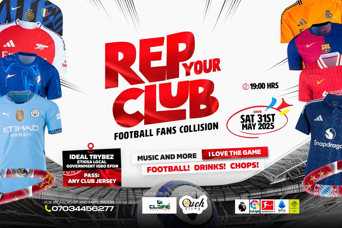 UkOyet's tweet photo. Be counted.
To participate or sponsor 07034456277 ⁦@NGSuperEagles⁩ ⁦@Bet9jaOfficial⁩ ⁦@PepsiNaija⁩ @SportygroupNg @oaksportng  ⁦@Brilafm889⁩  ⁦@PoojaMedia⁩ @osi_suvee ⁦@femibamigboye⁩ ⁦@ChampionsLeague⁩  @fclagoscity ⁦@EASPORTSF22⁩ https://t.co/MD0zl52ugi