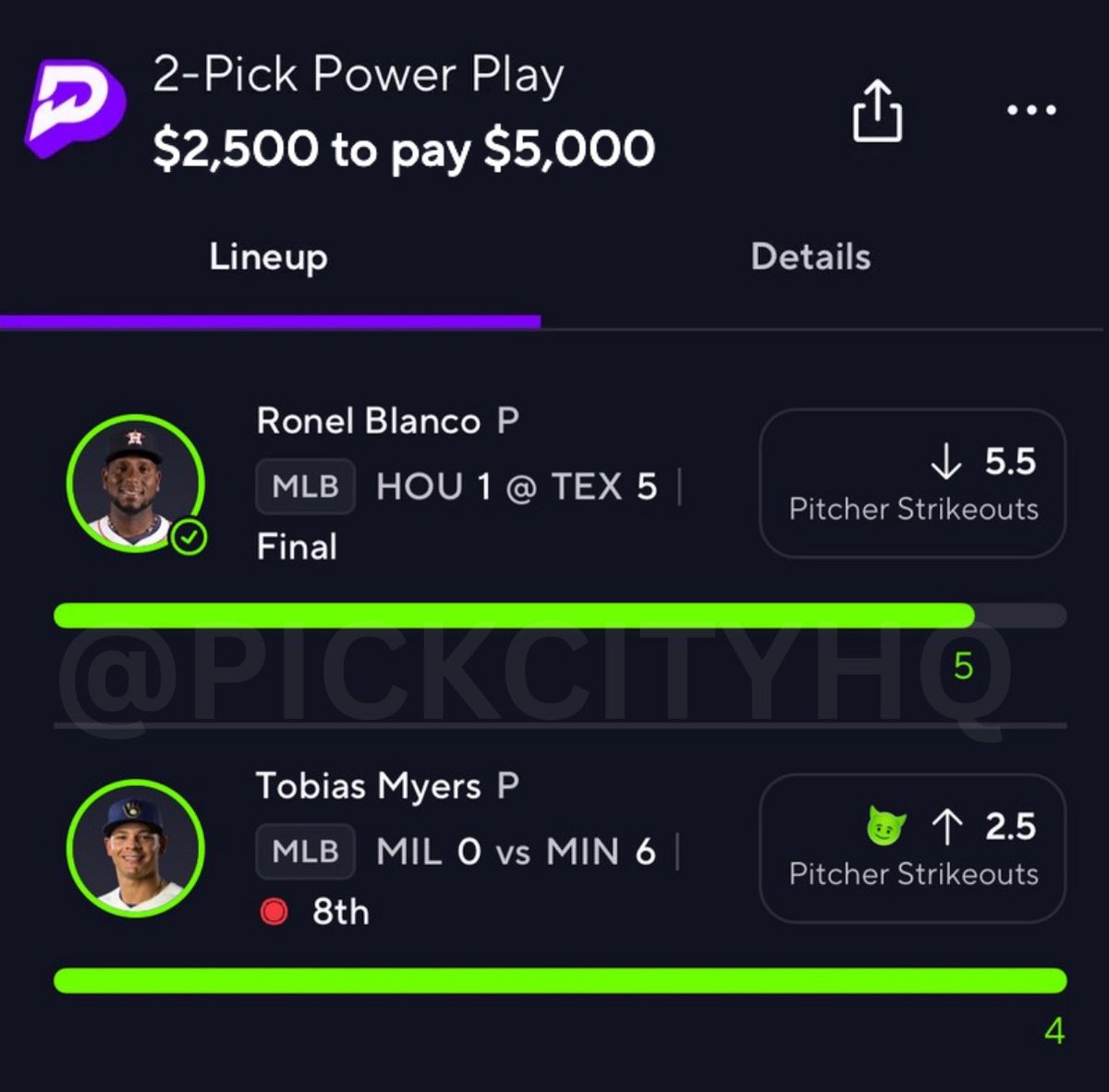 PickCityHQ's tweet image. Someone’s getting $2,500 tomorrow morning. 😈

All you have to do is like and comment to enter! ✅

MLB is so stress free and easy. Takes like 4 seconds to research too. 😇