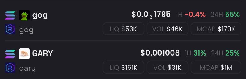 r we really back to sending random tiktok animals to millions again? they will all go to zero. just buy $gary and $gog .  these accounts were built in the trenches and are insanely undervalued compared to the stupid daily runners yall are sending.