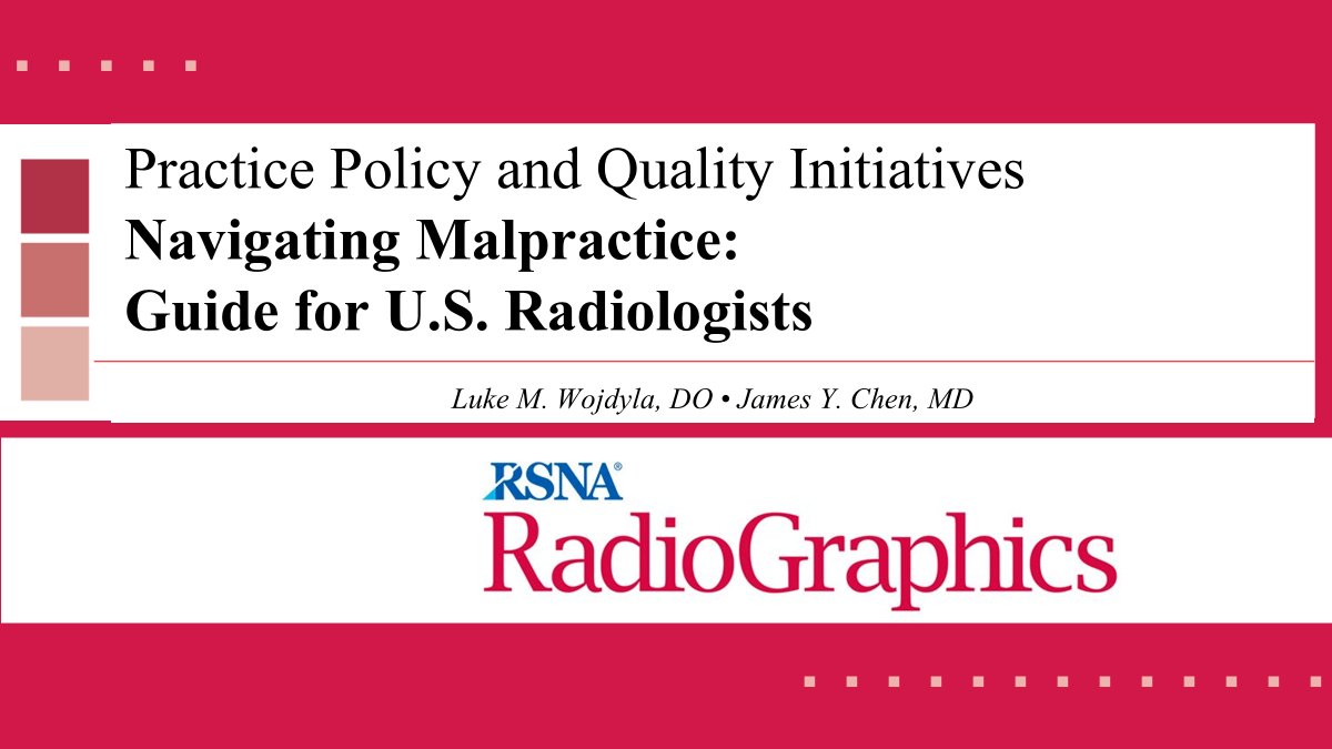 Amy (@amy_kelly_md) on Twitter photo 🚨This article from <a href="/RadioGraphics/">RadioGraphics</a> is a must read! It is so informative and fascinating! 👏Check out my article overview below ⬇️
Practice Policy and Quality Initiatives
Navigating Malpractice: Guide for U.S. Radiologists
Luke M. Wojdyla, DO • James Y. Chen, MD
<a href="/cookyscan1/">Cooky Menias</a> 🚨This article from <a href="/RadioGraphics/">RadioGraphics</a> is a must read! It is so informative and fascinating! 👏Check out my article overview below ⬇️
Practice Policy and Quality Initiatives
Navigating Malpractice: Guide for U.S. Radiologists
Luke M. Wojdyla, DO • James Y. Chen, MD
<a href="/cookyscan1/">Cooky Menias</a>
