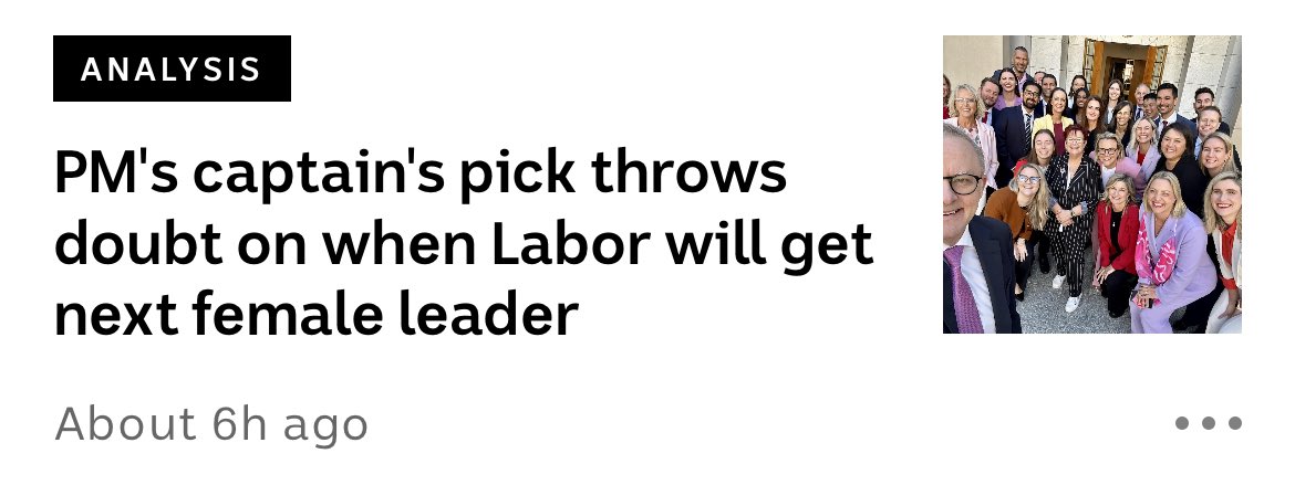 The ABC is now going to go down the gender path to attack the Labor government. But what are the numbers? Women in Labor Party: 57% Caucus, 51% Cabinet, 100% head of government. Meanwhile, in the LNP, it’s 21%. I wonder which party has the real problem with gender equity? #auspol