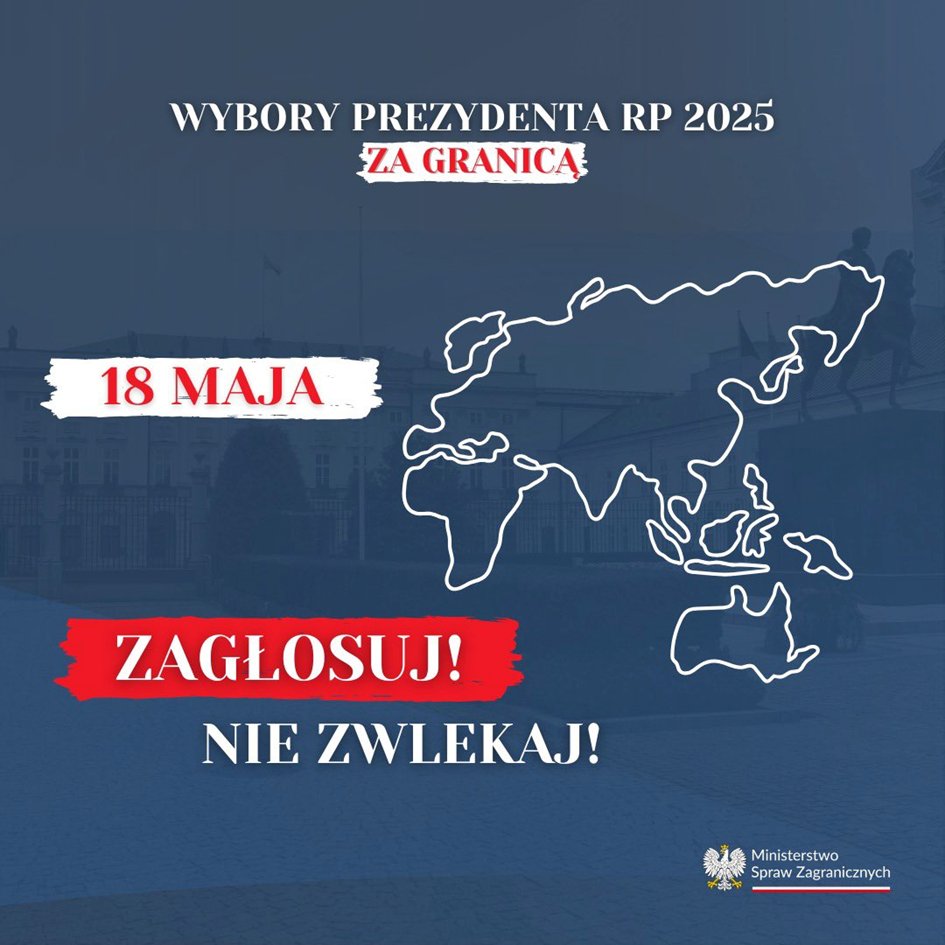 TO JUŻ DZISIAJ! Bierzesz udział w wyborach na Prezydenta RP 2025 w Polsce i za granicą.
Twój plan działania:
🪪 Weź ze sobą ważny polski paszport 
🗳️ Zagłosuj w wyborach

WIDZIMY SIĘ PRZY URNACH WYBORCZYCH!