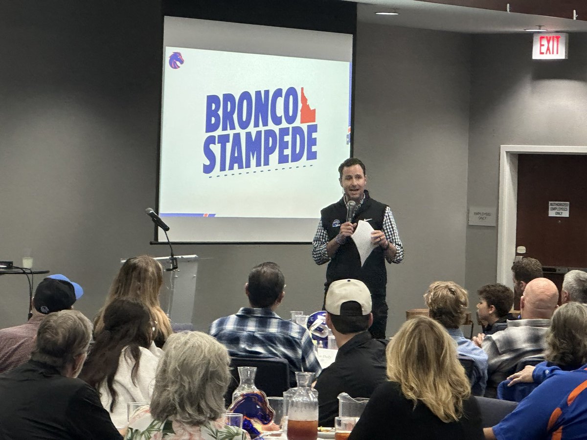 B.J. Rains (@bjrains) on Twitter photo Sellout crowd for the Bronco Stampede event tonight in Meridian. <a href="/JeramiahDickey/">Jeramiah Dickey</a> <a href="/Coach_SD/">Spencer Danielson</a> <a href="/BleedBlueGoug/">Cody Gougler</a> and others getting folks fired up for football in May. Sellout crowd for the Bronco Stampede event tonight in Meridian. <a href="/JeramiahDickey/">Jeramiah Dickey</a> <a href="/Coach_SD/">Spencer Danielson</a> <a href="/BleedBlueGoug/">Cody Gougler</a> and others getting folks fired up for football in May.