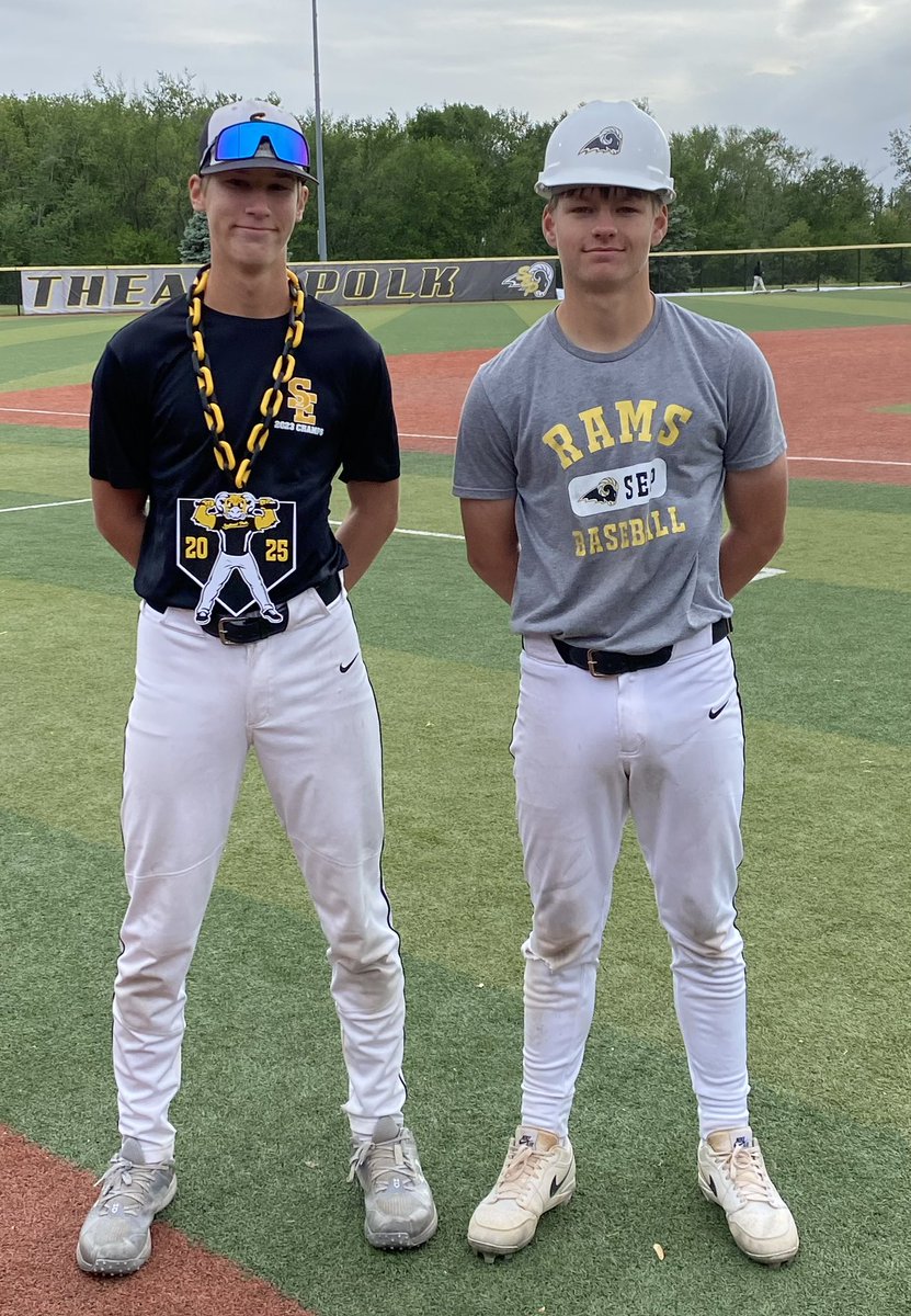 BaseballSEP's tweet photo. This week’s hard hat award went to Jaxden VanderBeek. Our R.A.M.S (Relentless, Attitude, Mentally Strong, Selfless) award winner was Sawyer Wolf. https://t.co/XMfXZQO0tY